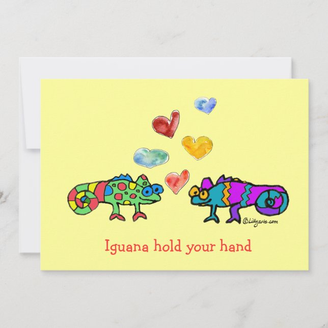 Iguana håller din hand kort (Framsida)