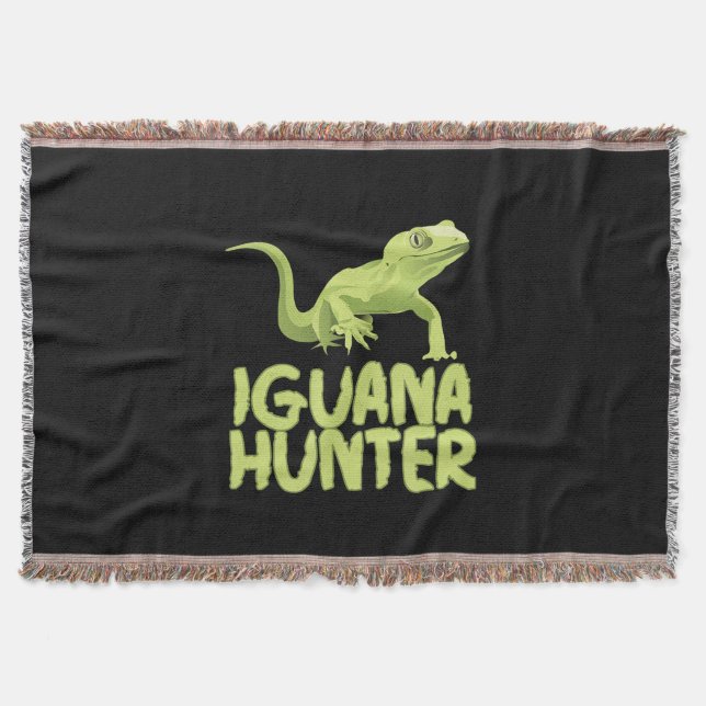 Iguana Hunter - Funny Iguana Reptile Lizard Pet Filt (Framsidan)