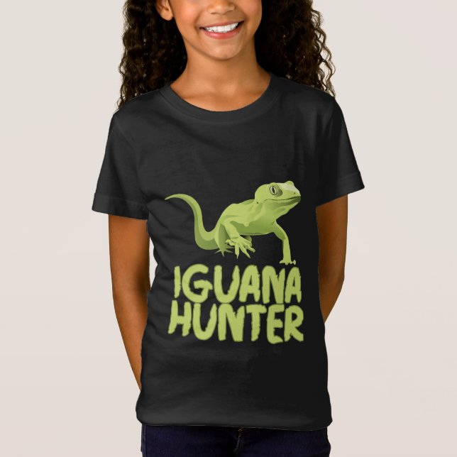 Iguana Hunter - Funny Iguana Reptile Lizard Pet T Shirt (Framsida)
