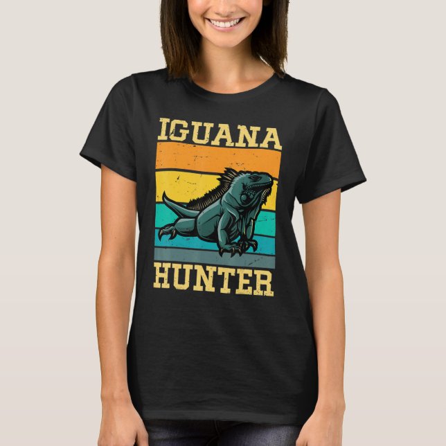 Iguana Hunter Iguanas Iguana Lizard T Shirt (Framsida)