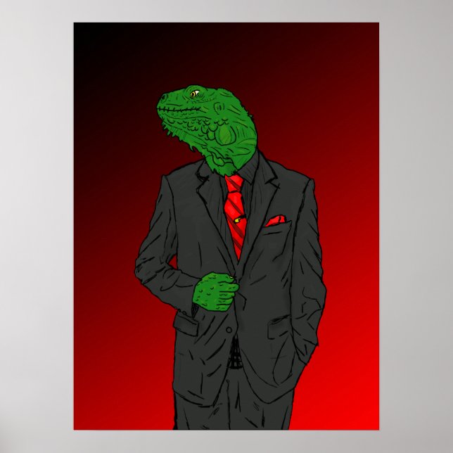 Iguana i ett företag Kostym Poster (Framsidan)