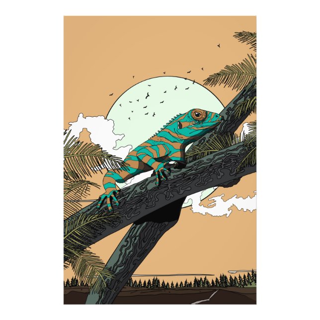 Iguana i Jungle Fototryck (Framsidan)