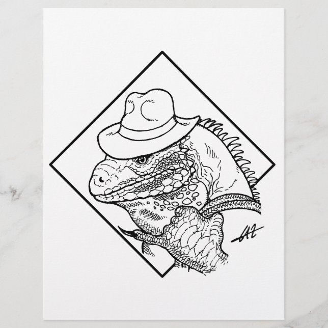 Iguana Jones - Färgsida. (Framsida)