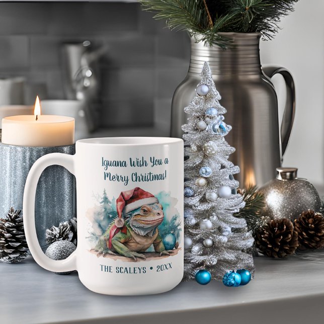 Iguana-jul Kaffemugg (Iguana wish you merry christmas mug
)