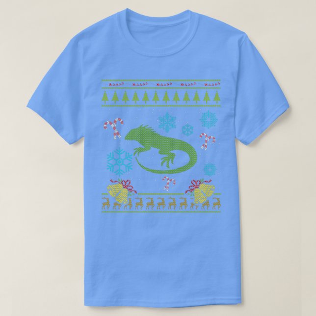 Iguana jul Sweater Pet Iguana Pet Reptile T Shirt (Design framsida)