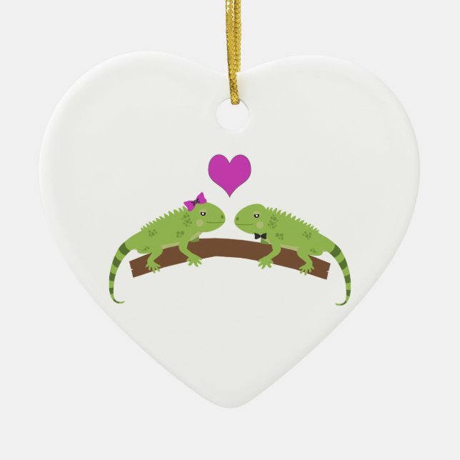 Iguana Kärlek Julgransprydnad Keramik (Framsidan)