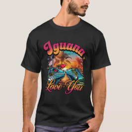Iguana Kärlek You Funny Iguana Pun Sunset T Shirt