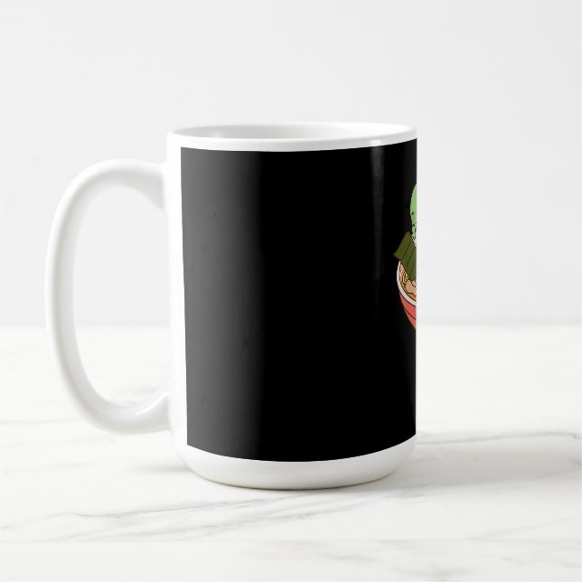 Iguana Kawaii Ramen Funny Pet Gift Kaffemugg (Vänster)