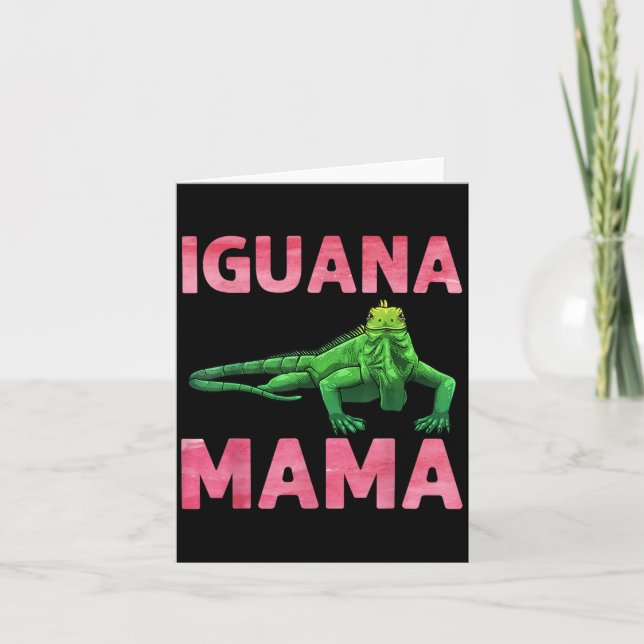 Iguana konst för mamma flickor kvinnor ödla reptil kort (Framsida)