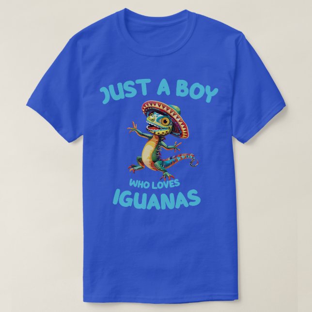 Iguana Lizard är bara en pojke som Kärlek Iguanas T Shirt (Design framsida)