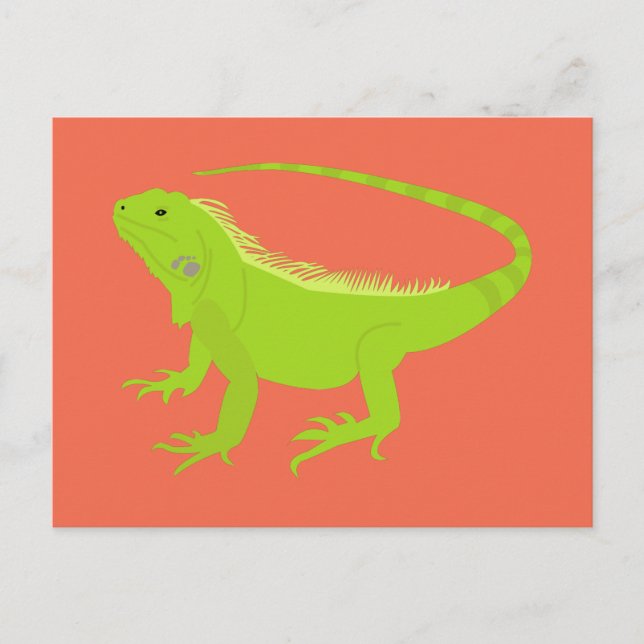 Iguana Lizard Illustration Helg Vykort (Framsida)