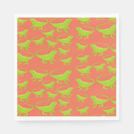 Iguana Lizard Mönster Pappersservett