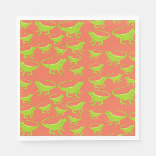 Iguana Lizard Mönster Pappersservett (Framsidan)