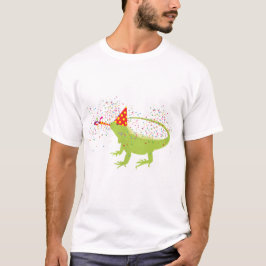 Iguana Lizard Partying Animals med Party T Shirt