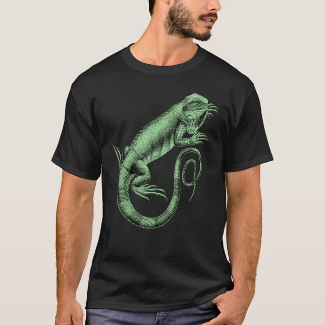 Iguana Lizard Reptile Leguan Grönt Pet Animal Herp T Shirt (Framsida)