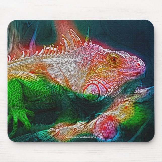 Iguana Lizard Reptile Wildlife Art Mousepad Musmatta (Framsidan)