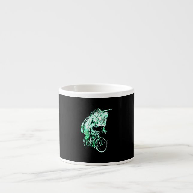 Iguana lycka med cykel espressomugg (Framsidan)