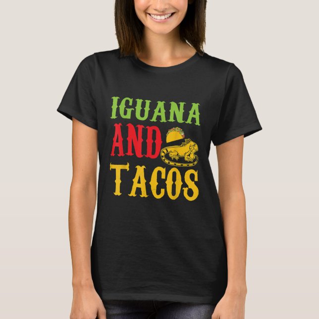 Iguana och Tacos Pet T Shirt (Framsida)