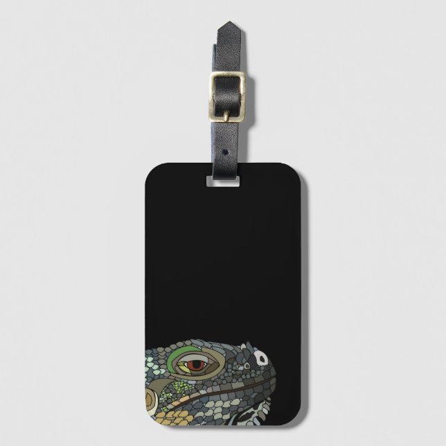 Iguana Ödla Djur Illustration Bagagebricka (Framsida vertikal)