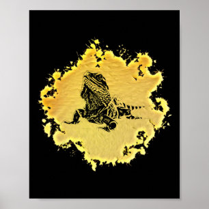 Iguana Ödla Motiv Terrarium Reptil Färgglad Ödla Poster