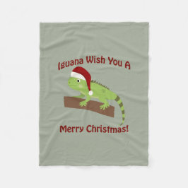 Iguana önskar dig en God jul Fleecefilt