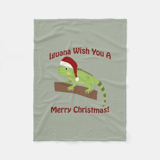 Iguana önskar dig en God jul Fleecefilt (Framsidan)