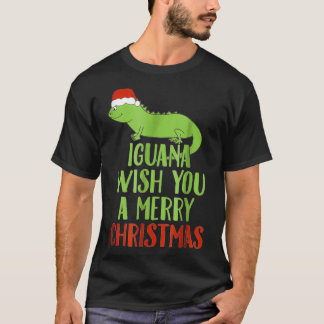 Iguana önskar dig en God jul-funny Julafton Holid T Shirt