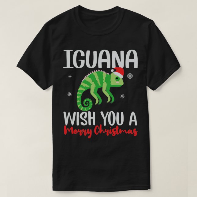 Iguana önskar dig en God jul-funny T Shirt (Design framsida)