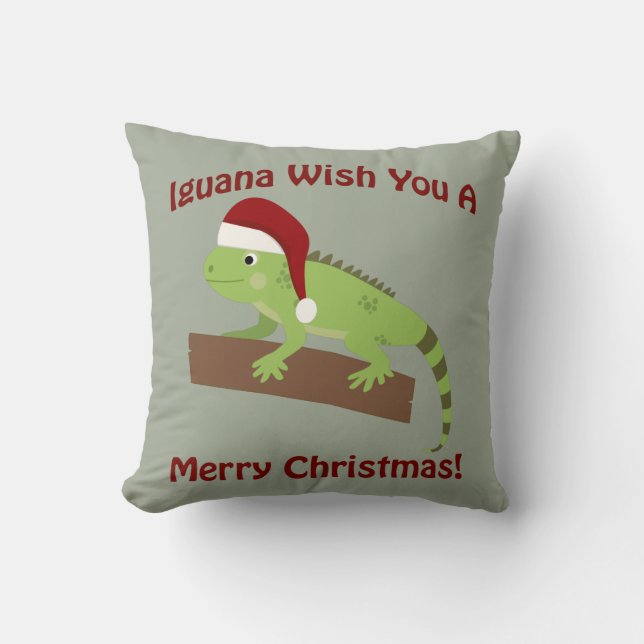 Iguana önskar dig en God jul Kudde (Framsida)