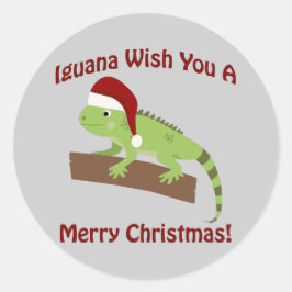 Iguana önskar dig en God jul Runt Klistermärke
