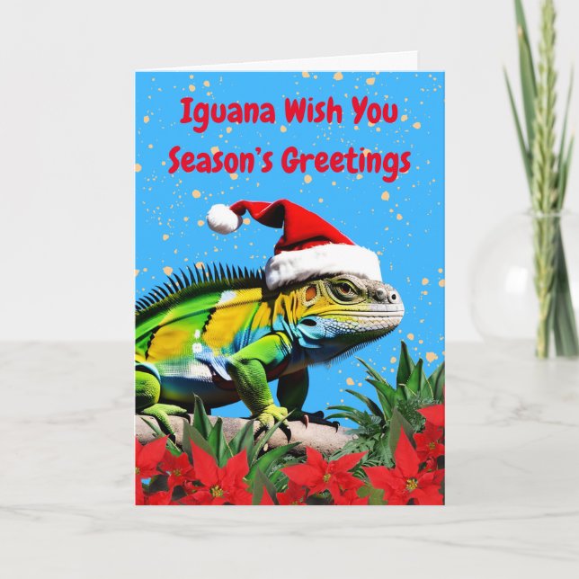 Iguana önskar dig Säsonhälsningar jul Kort (Framsida)