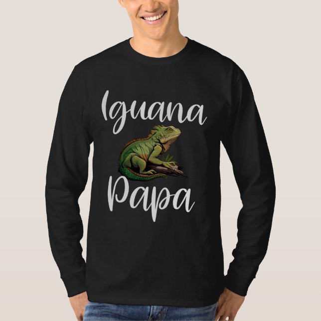 Iguana Papa  Iguana Dad Iguana Lizard Pet Reptile  T Shirt (Framsida)