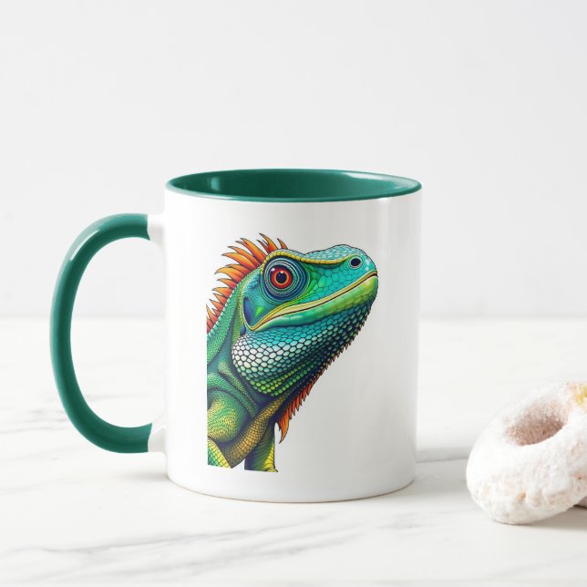 Iguana porträtt mugg (Med munk)