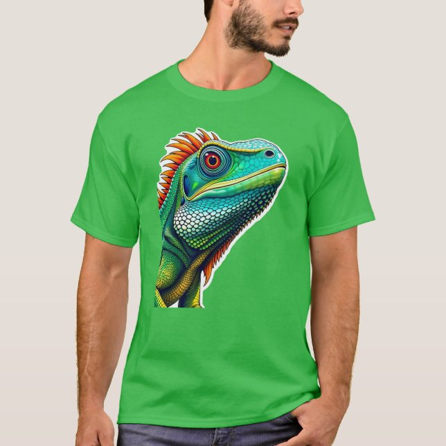 Iguana porträtt t shirt (Framsida)