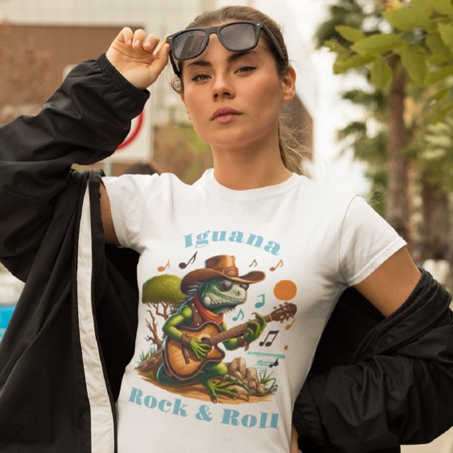 Iguana Serenading Swamp Dweller Sten & Roll T Shirt (Skapare uppladdad)