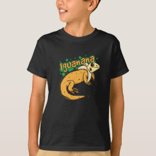 Iguanana Iguana Banana Design för reptila hållar T Shirt