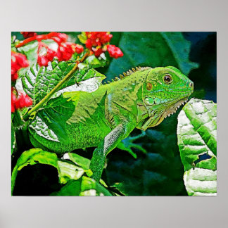 Iguanas konstvägg för dekoration. poster