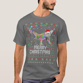 Iguanas Santa Hat Animal Julgran Ljus Hol T Shirt
