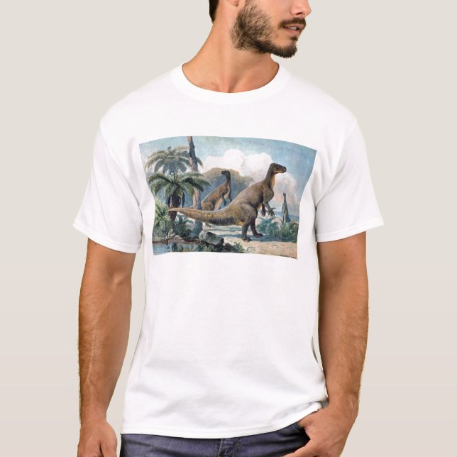 Iguanodon antikt tryck tee shirt (Framsida)