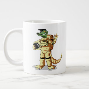 Iguanodon tryckt i en kosmonaut-spacesuit. jumbo mugg