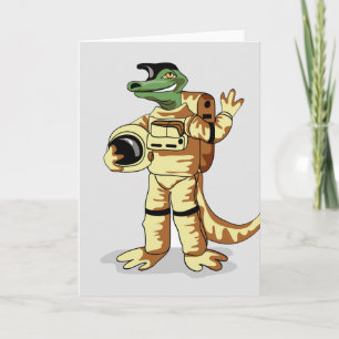Iguanodon tryckt i en kosmonaut-spacesuit. kort