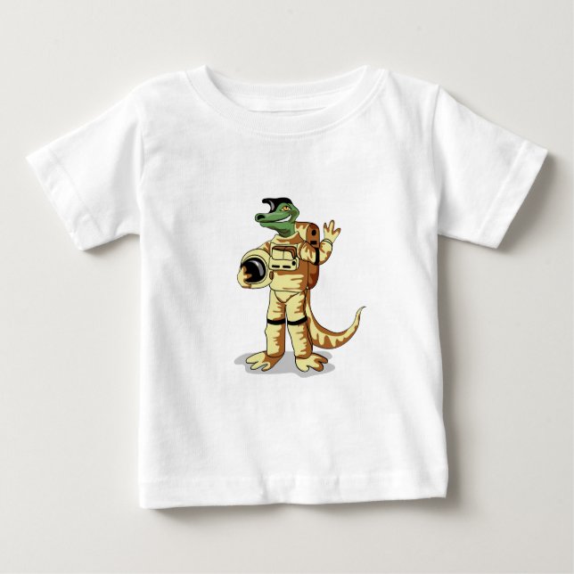 Iguanodon tryckt i en kosmonaut-spacesuit. t shirt (Framsida)