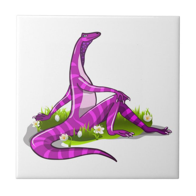 Iguanodon visar hennes naturliga skönhet. kakelplatta (Framsidan)