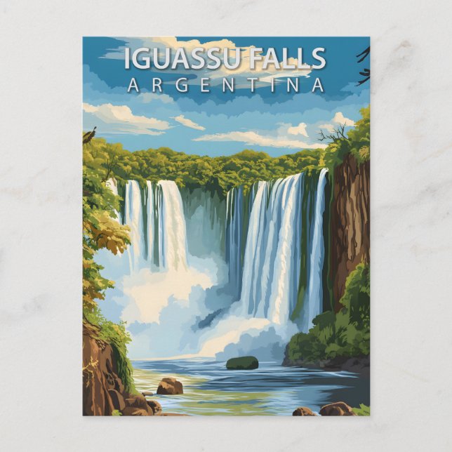 Iguassu Falls Argentina Vintage Resa Vykort (Framsida)