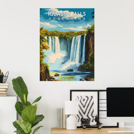 Iguassu Falls, Argentina – Vintage Resemaffisch Poster