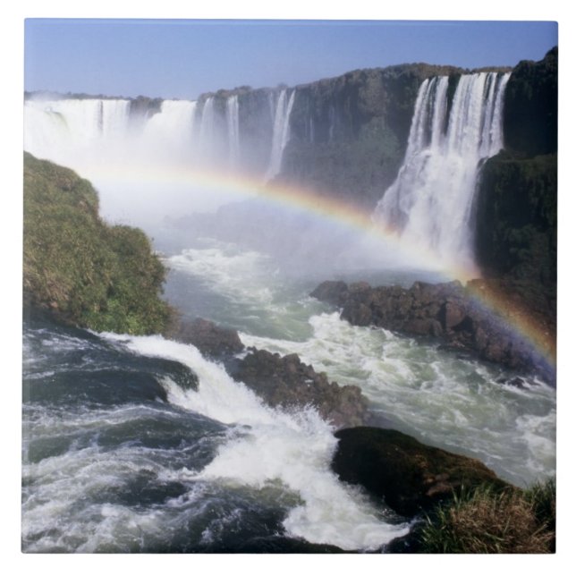Iguassu Falls, delstaten Parana, Brasilien.Arealvy Kakelplatta (Framsidan)