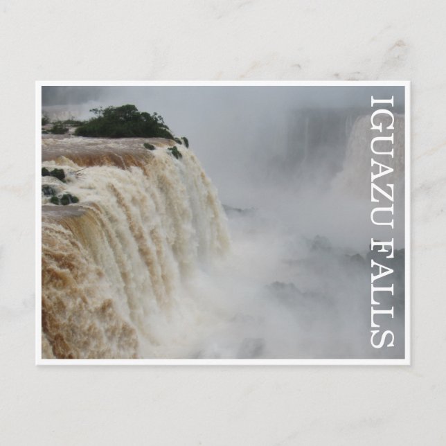 iguazu fall grått vykort (Framsida)