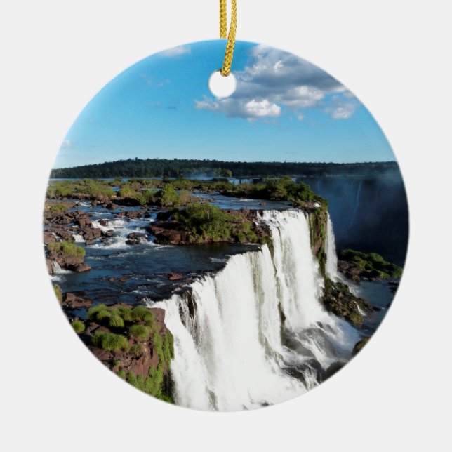 Iguazu Falls 3 Julgransprydnad Keramik (Framsidan)