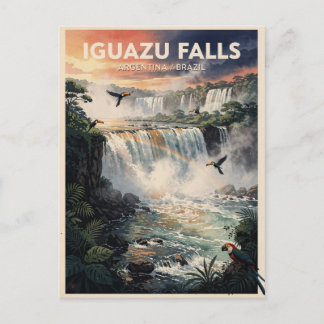 Iguazu Falls Argentina Brasil Vintage Vykort