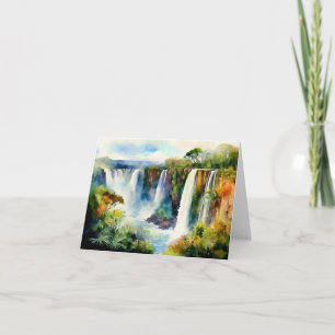 Iguazu Falls Argentina Watercolor Kort